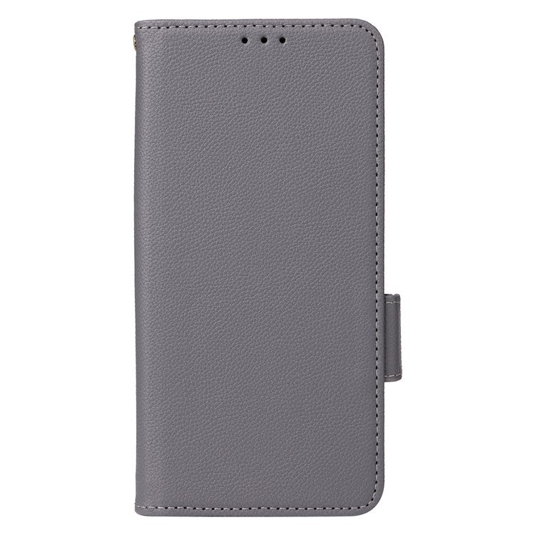 For Xiaomi Poco C75 4G / Redmi 14R 5G / 14C 4G / A4 5G Case Litchi Texture PU Leather Wallet Flip Phone Cover - Grey