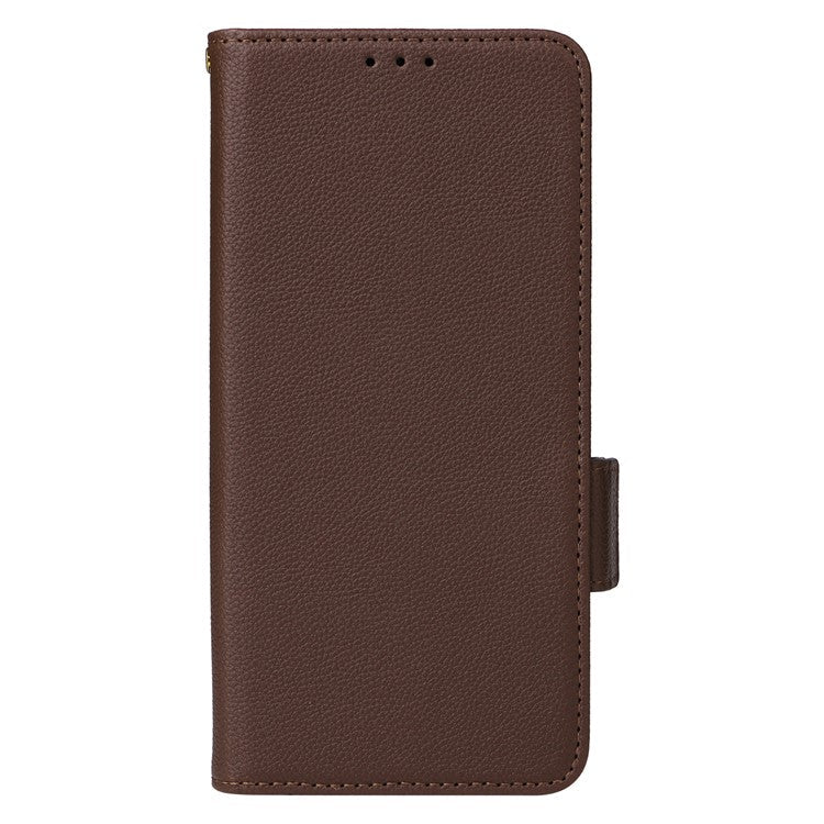 For Xiaomi Poco C75 4G / Redmi 14R 5G / 14C 4G / A4 5G Case Litchi Texture PU Leather Wallet Flip Phone Cover - Brown