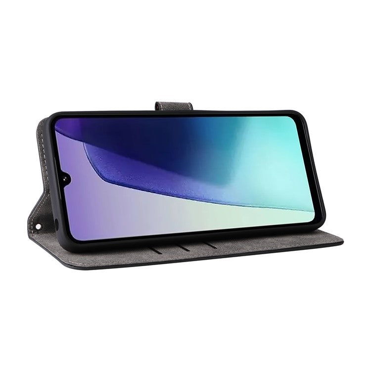 For Xiaomi Poco C75 4G / Redmi 14R 5G / 14C 4G / A4 5G Wallet Case RFID Blocking PU Leather Cover Stand View - Black