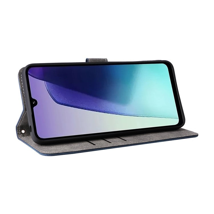 For Xiaomi Poco C75 4G / Redmi 14R 5G / 14C 4G / A4 5G Wallet Case RFID Blocking PU Leather Cover Stand View - Blue