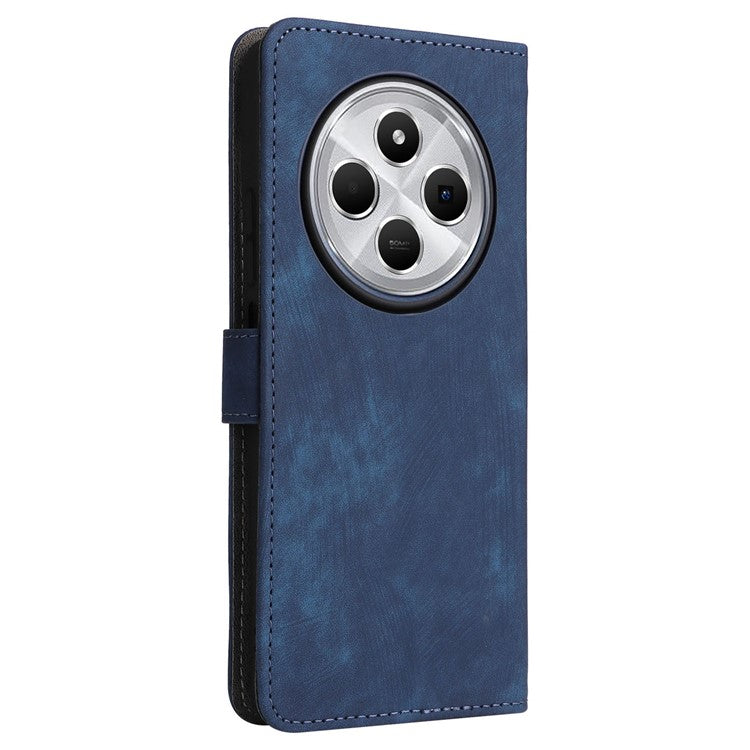 For Xiaomi Poco C75 4G / Redmi 14R 5G / 14C 4G / A4 5G Wallet Case RFID Blocking PU Leather Cover Stand View - Blue