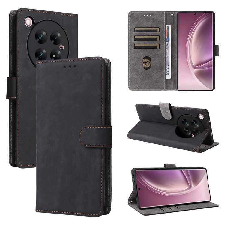 For Infinix Zero 40 4G / X6860 Wallet Case RFID Blocking PU Leather Cover Stand View - Black