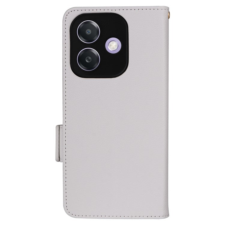 Phone Case for Oppo A3x 5G / A3X 4G / A3 4G / A3 5G / A40M 4G / A40 4G / A3i 5G / A60 5G Litchi Texture PU Leather Wallet Flip Phone Cover - White