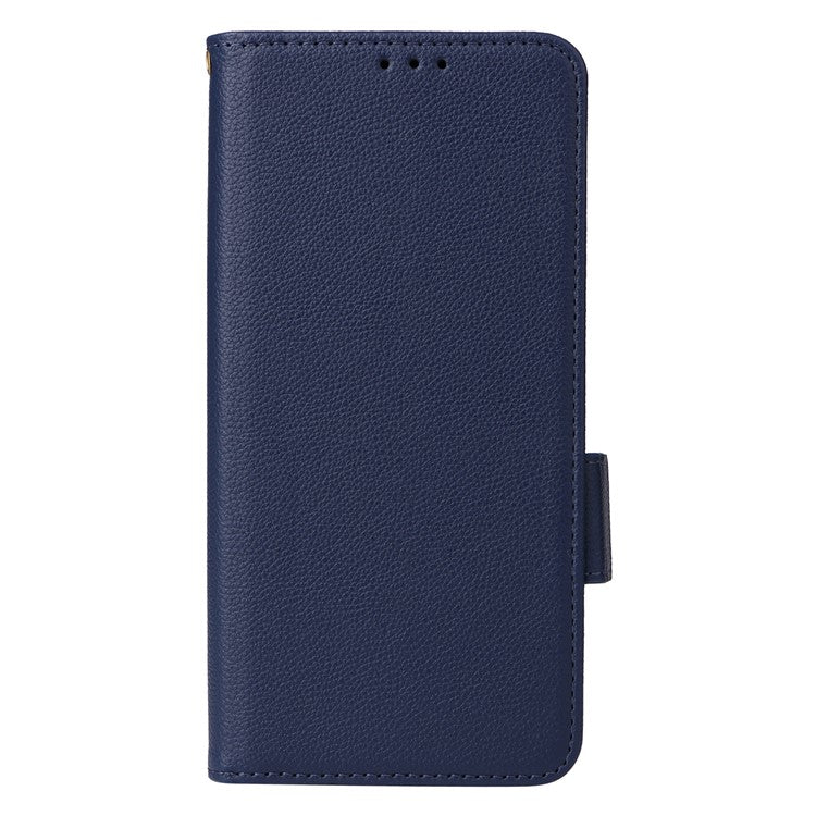 Phone Case for Oppo A3x 5G / A3X 4G / A3 4G / A3 5G / A40M 4G / A40 4G / A3i 5G / A60 5G Litchi Texture PU Leather Wallet Flip Phone Cover - Dark Blue