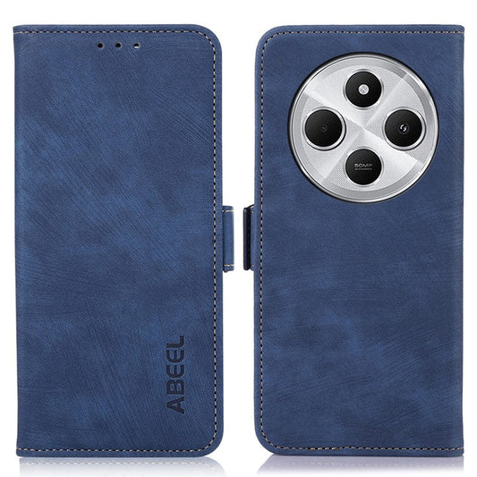 ABEEL For Xiaomi Redmi 14C 4G Case Retro Leather Phone Cover Wallet Stand View - Blue
