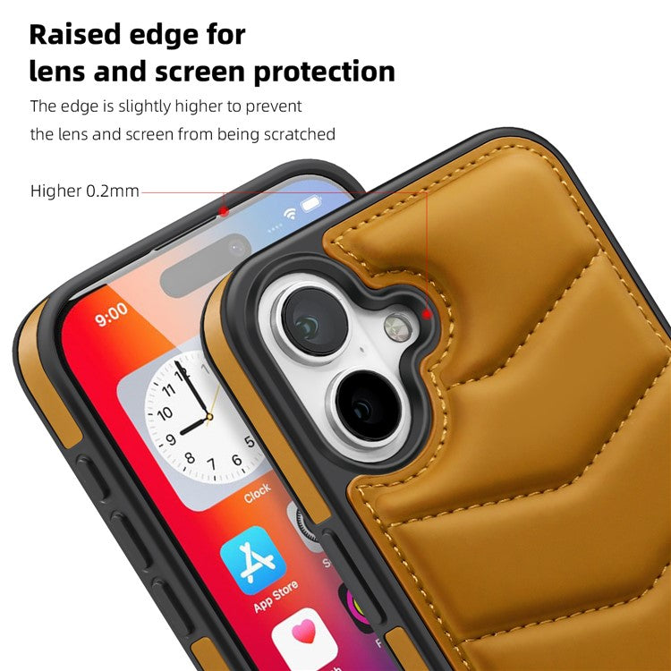 For iPhone 16 Case Compatible with MagSafe RFID Blocking Card Slot Leather Back Cover - Brown