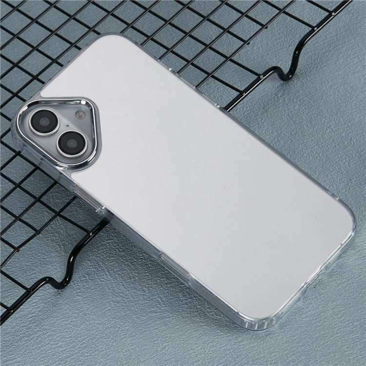 For iPhone 16 Plus Case Electroplated Mirror Surface Acrylic+TPU Phone Cover