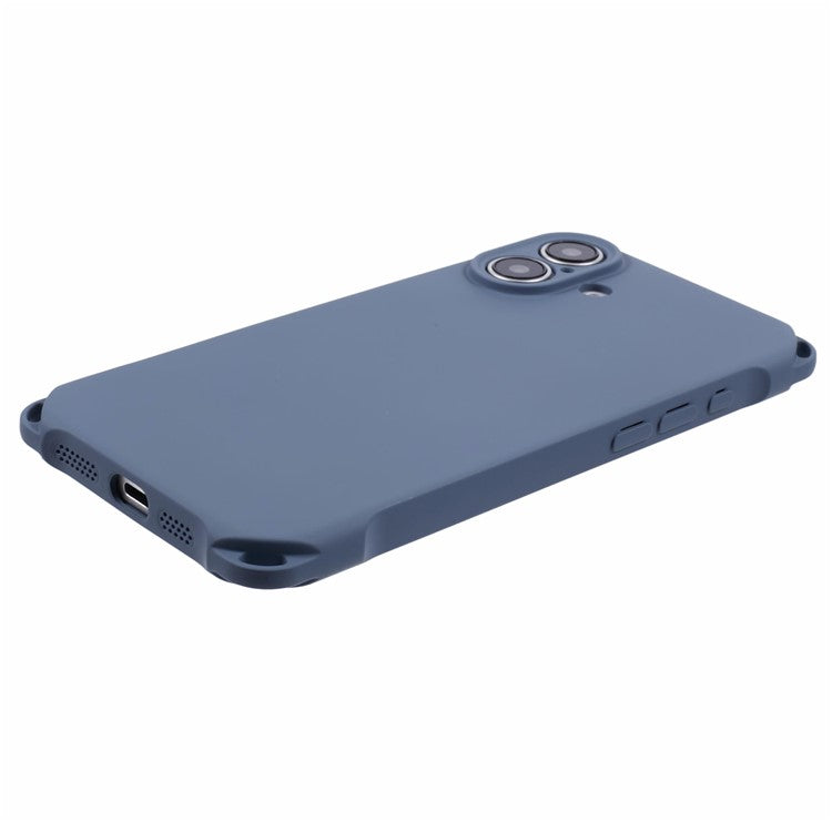 For iPhone 16 Plus Case Four Corners Fall Protection TPU Back Cover - Blue