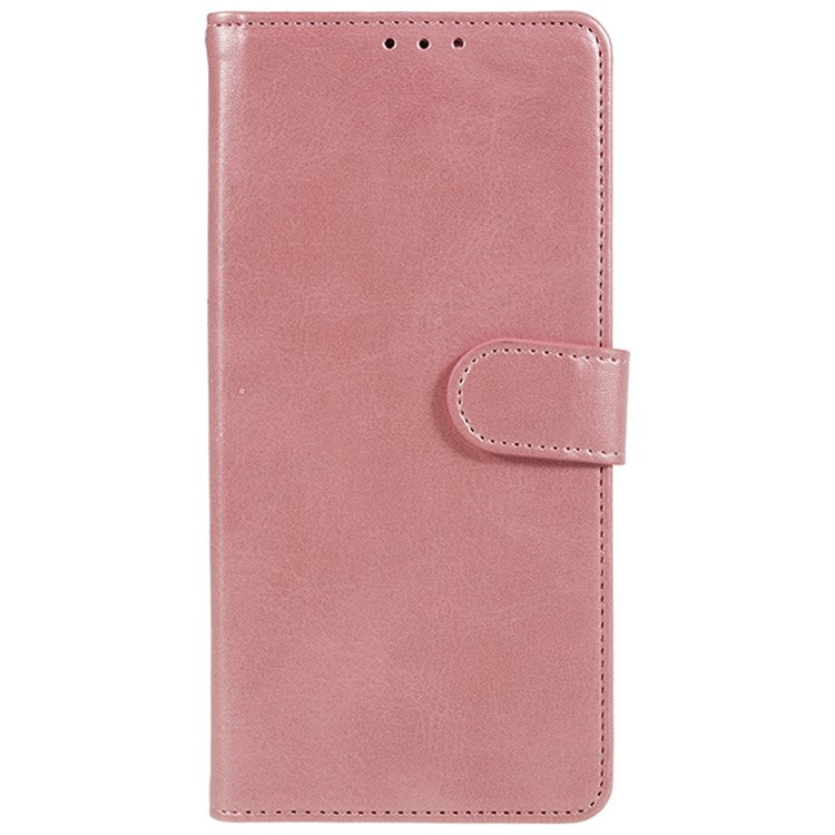 For Xiaomi Poco C75 4G / Redmi 14R 5G / 14C 4G Case PU Leather Wallet Protective Phone Cover Calf Texture - Rose Gold