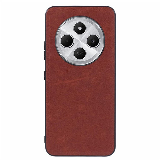 For Xiaomi Poco C75 4G / Redmi 14R 5G / 14C 4G Case Retro Leather Coated PC+TPU Phone Cover - Brown