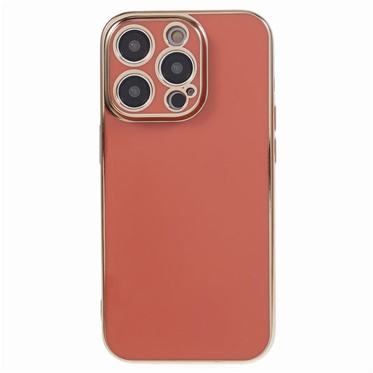 For iPhone 16 Pro Case TPU Slim Fit Shockproof Phone Cover 6D Electroplating - Red