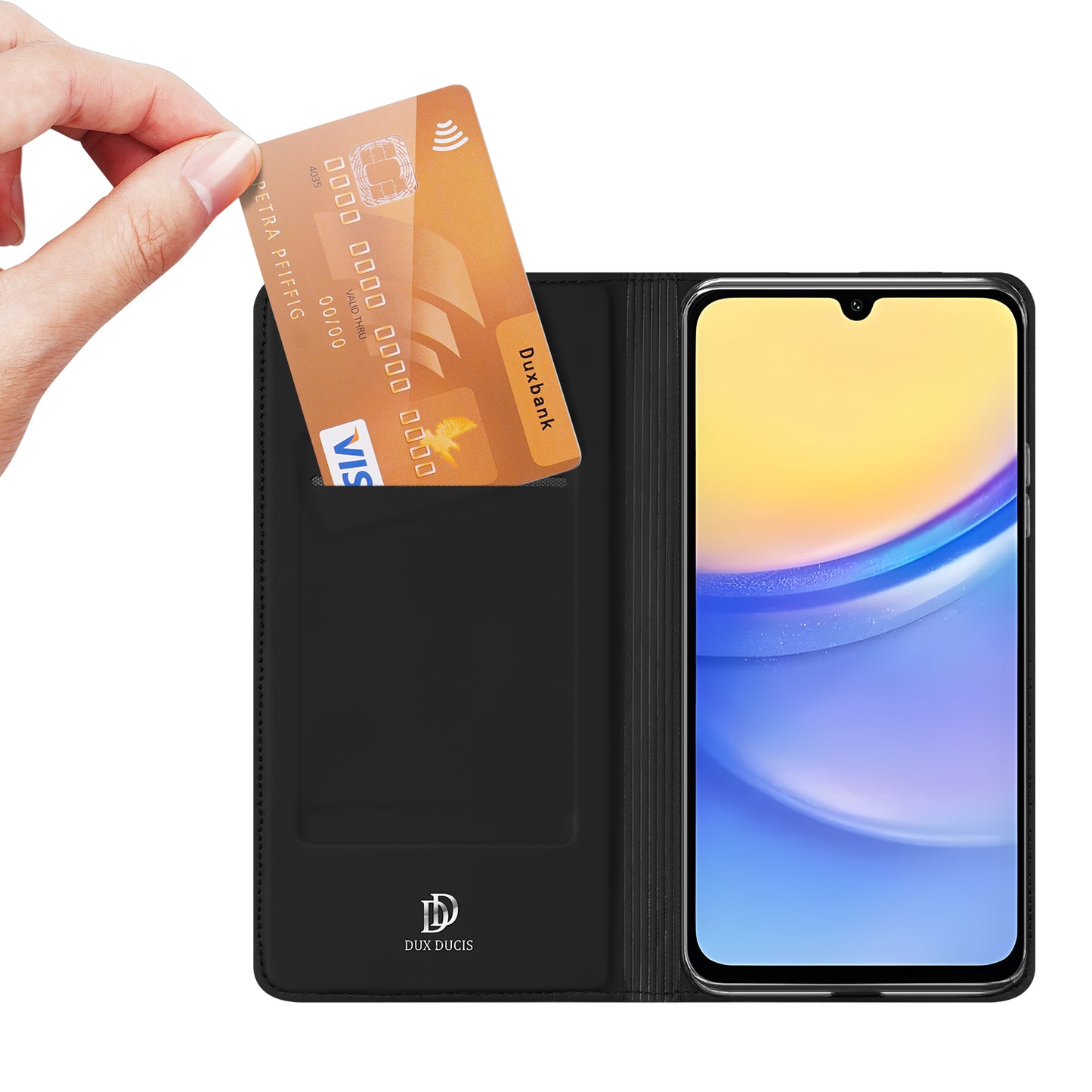 DUX DUCIS Skin Pro Series For Samsung Galaxy A16 5G / A16 4G Case Leather Cover Card Holder - Black