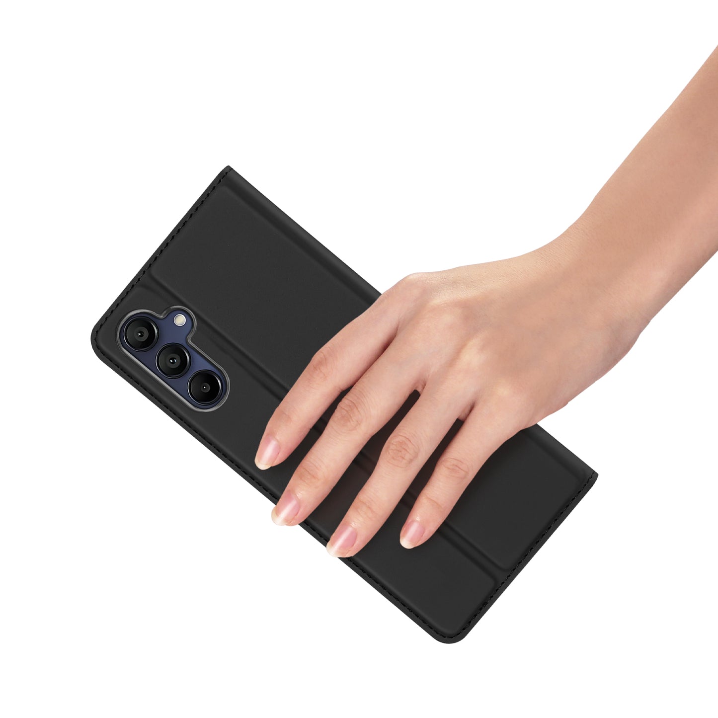DUX DUCIS Skin Pro Series For Samsung Galaxy A16 5G / A16 4G Case Leather Cover Card Holder - Black