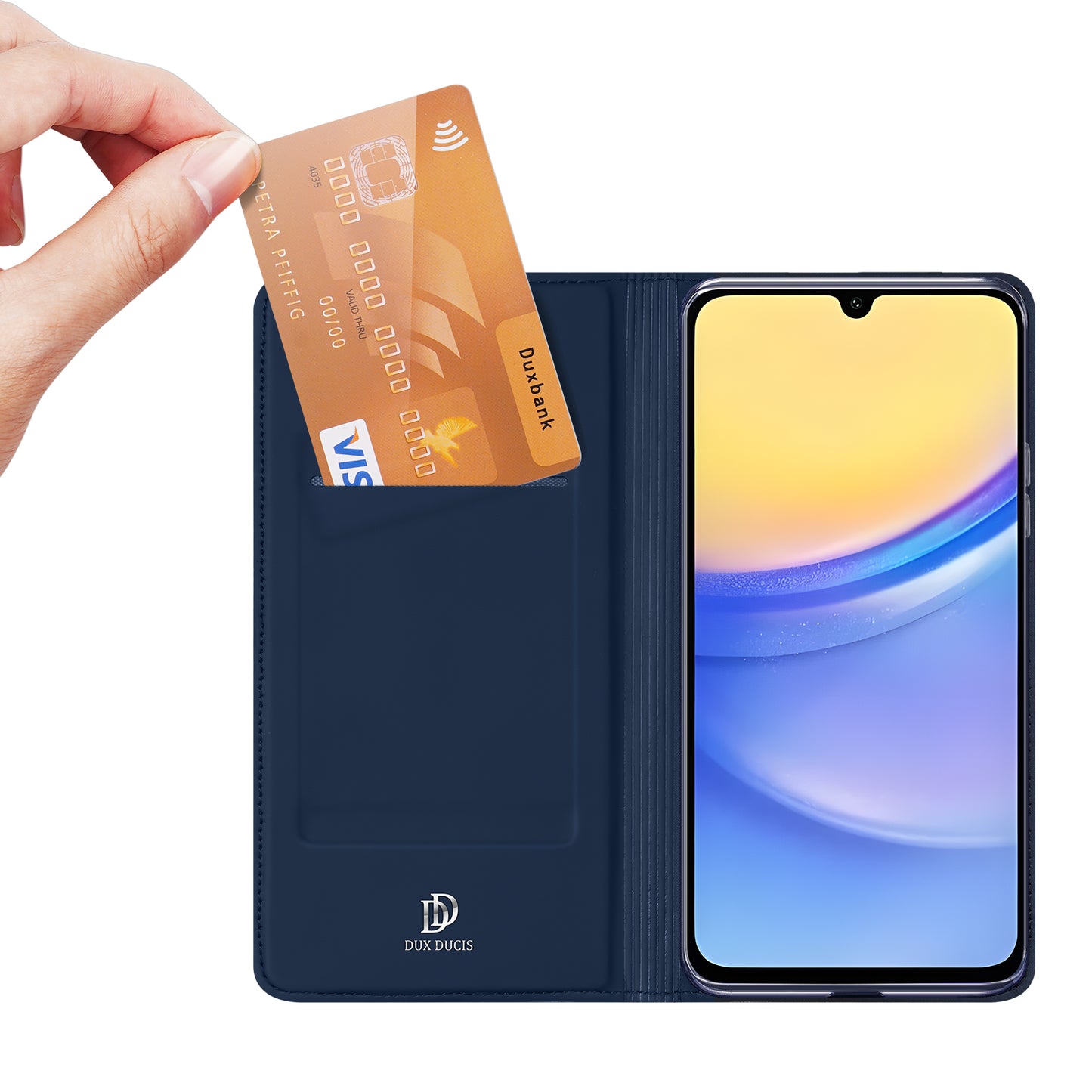 DUX DUCIS Skin Pro Series For Samsung Galaxy A16 5G / A16 4G Case Leather Cover Card Holder - Blue