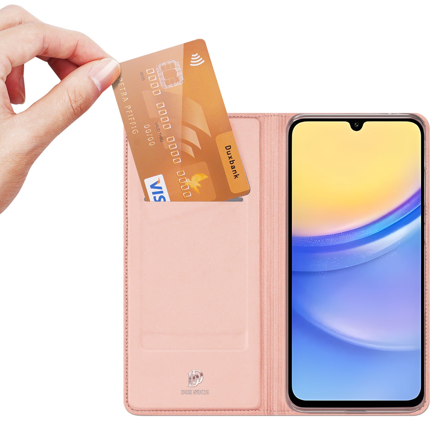 DUX DUCIS Skin Pro Series For Samsung Galaxy A16 5G / A16 4G Case Leather Cover Card Holder - Pink
