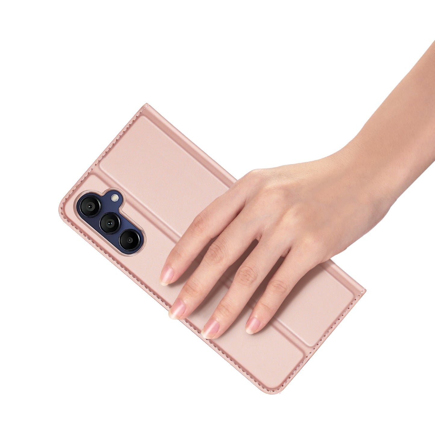 DUX DUCIS Skin Pro Series For Samsung Galaxy A16 5G / A16 4G Case Leather Cover Card Holder - Pink