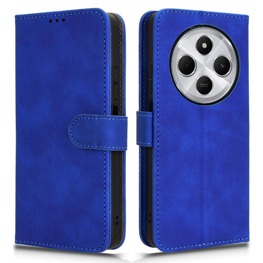 For Xiaomi Poco C75 4G / Redmi 14R 5G / 14C 4G Leather Case Skin-Feel Anti-Drop Wallet Flip Phone Cover - Blue