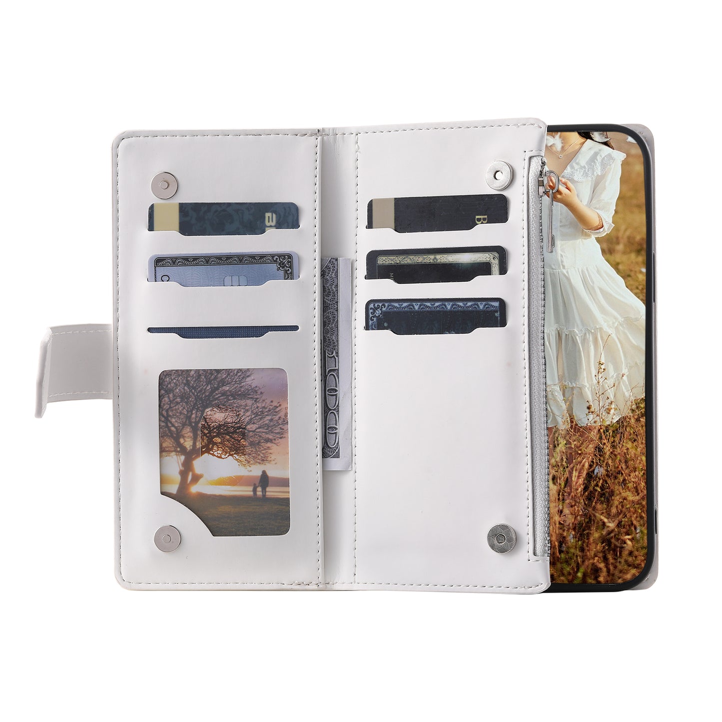 Style 005 For Samsung Galaxy A06 Wallet Case Rhombus Stitching Line PU Leather Phone Cover - White