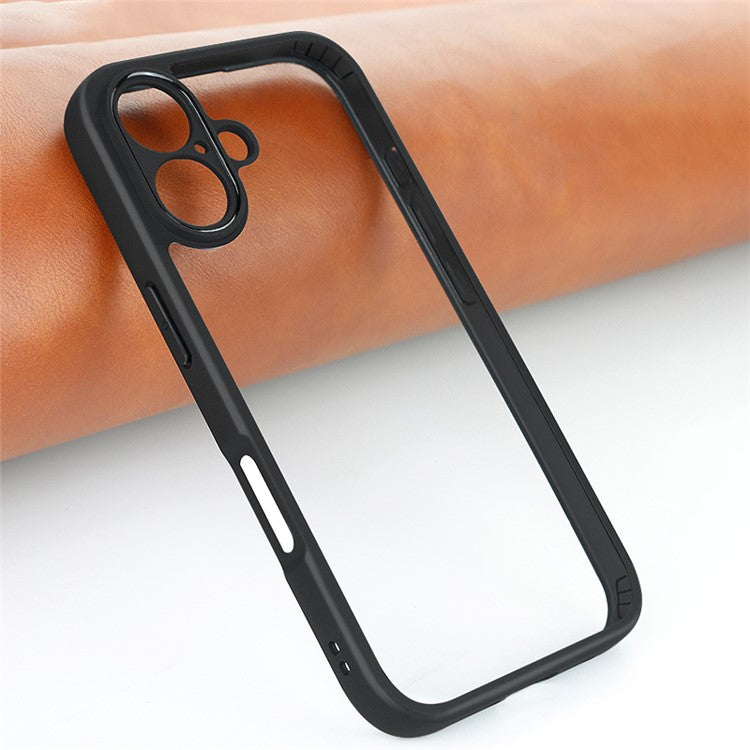 For iPhone 16 Case Shockproof PC+TPU Clear Back Phone Cover