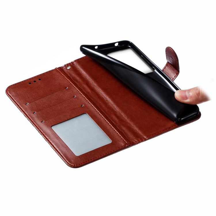 For OnePlus Ace 3 5G Case PU Leather Mandala Imprinted Design Wallet Phone Cover - Brown