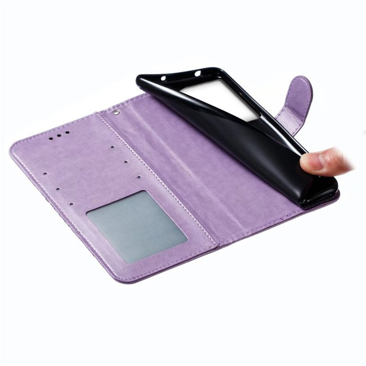 For OnePlus Ace 3 5G Case PU Leather Mandala Imprinted Design Wallet Phone Cover - Purple