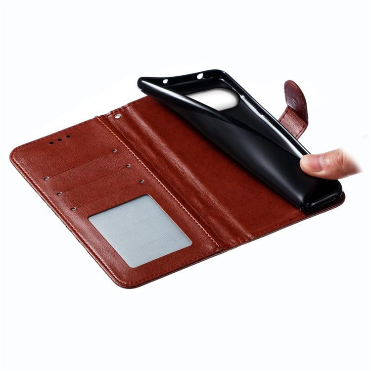 For Google Pixel 9 Pro XL Case PU Leather Mandala Imprinted Design Wallet Phone Cover - Brown