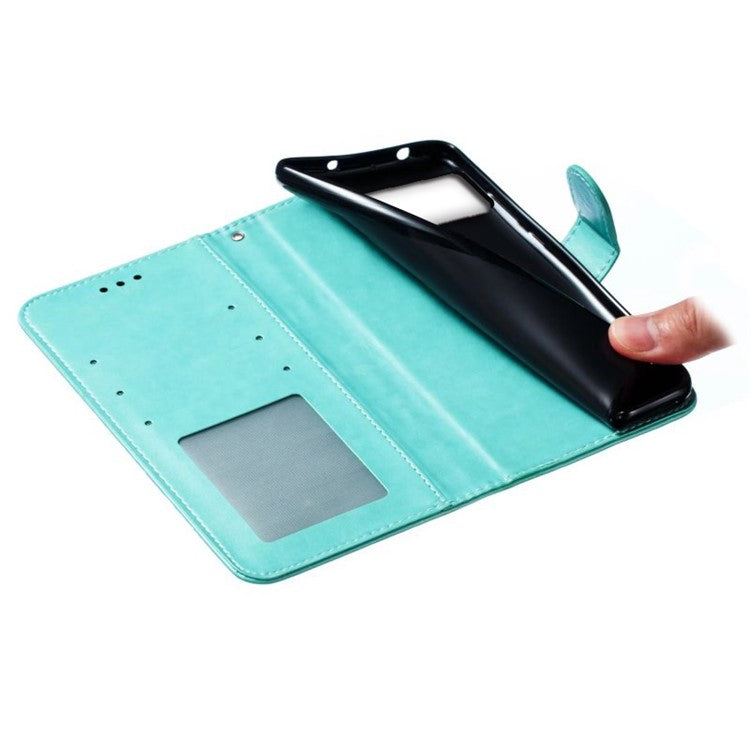 For Google Pixel 8 Case PU Leather Mandala Imprinted Design Wallet Phone Cover - Green