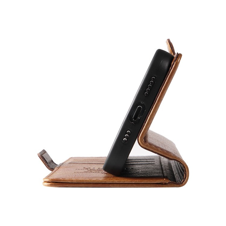 YIKATU YK-007 For Motorola Edge 50 Neo 5G / Moto S50 5G / Thinkphone 25 5G Case Side Buckle PU Leather Phone Cover Litchi Texture - Brown