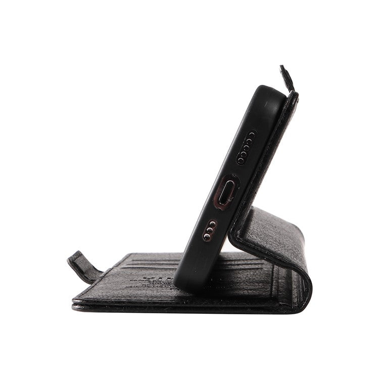 YIKATU YK-007 For Motorola Edge 50 Neo 5G / Moto S50 5G / Thinkphone 25 5G Case Side Buckle PU Leather Phone Cover Litchi Texture - Black