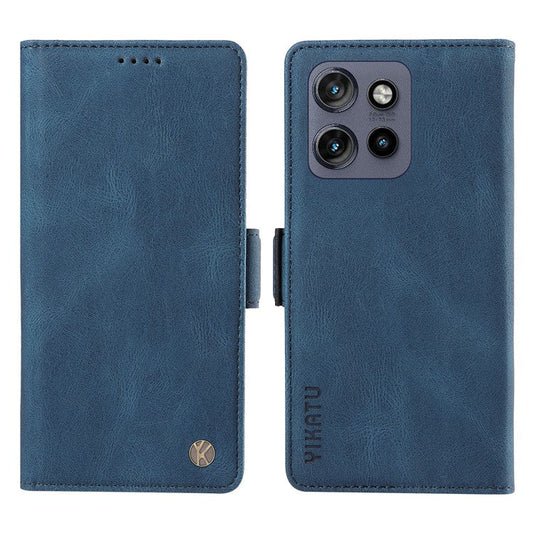 YIKATU YK-005 For Motorola Edge 50 Neo 5G / Moto S50 5G / Thinkphone 25 5G Case PU Leather Wallet Phone Cover Skin Touch Feeling - Blue