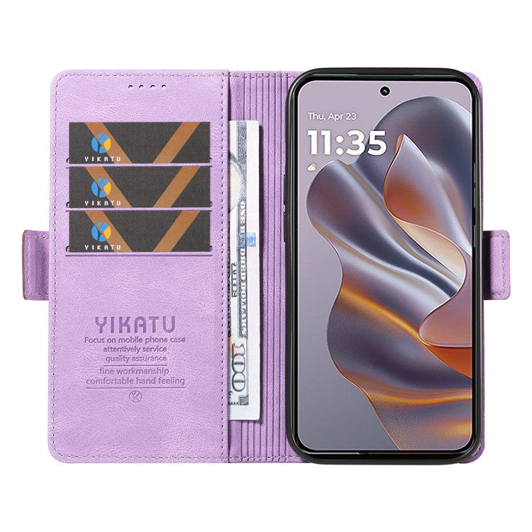 YIKATU YK-005 For Motorola Edge 50 Neo 5G / Moto S50 5G / Thinkphone 25 5G Case PU Leather Wallet Phone Cover Skin Touch Feeling - Purple