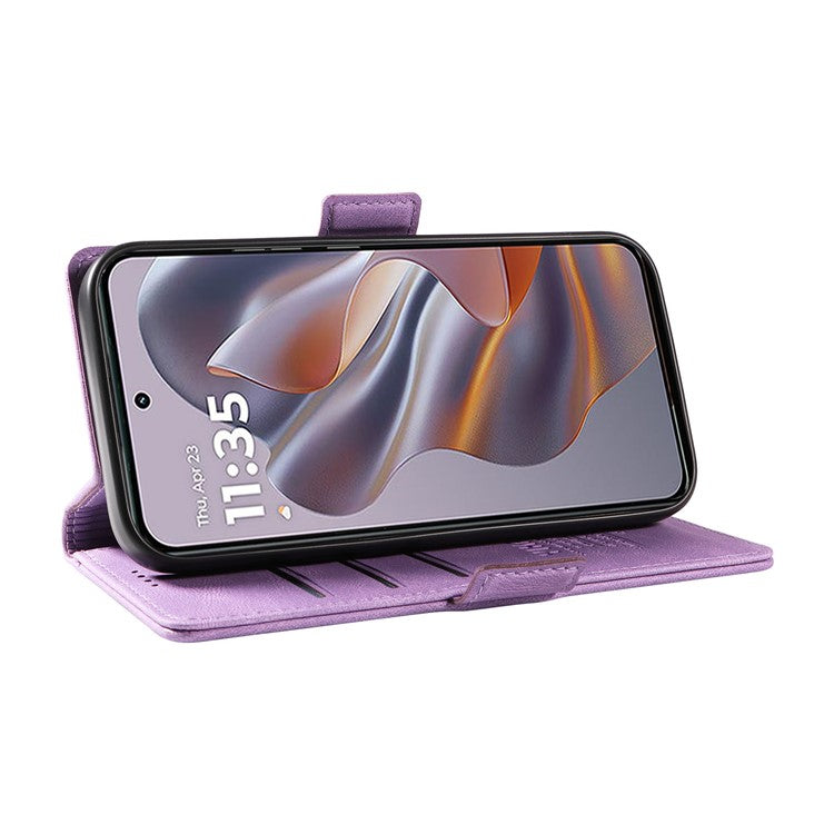 YIKATU YK-005 For Motorola Edge 50 Neo 5G / Moto S50 5G / Thinkphone 25 5G Case PU Leather Wallet Phone Cover Skin Touch Feeling - Purple