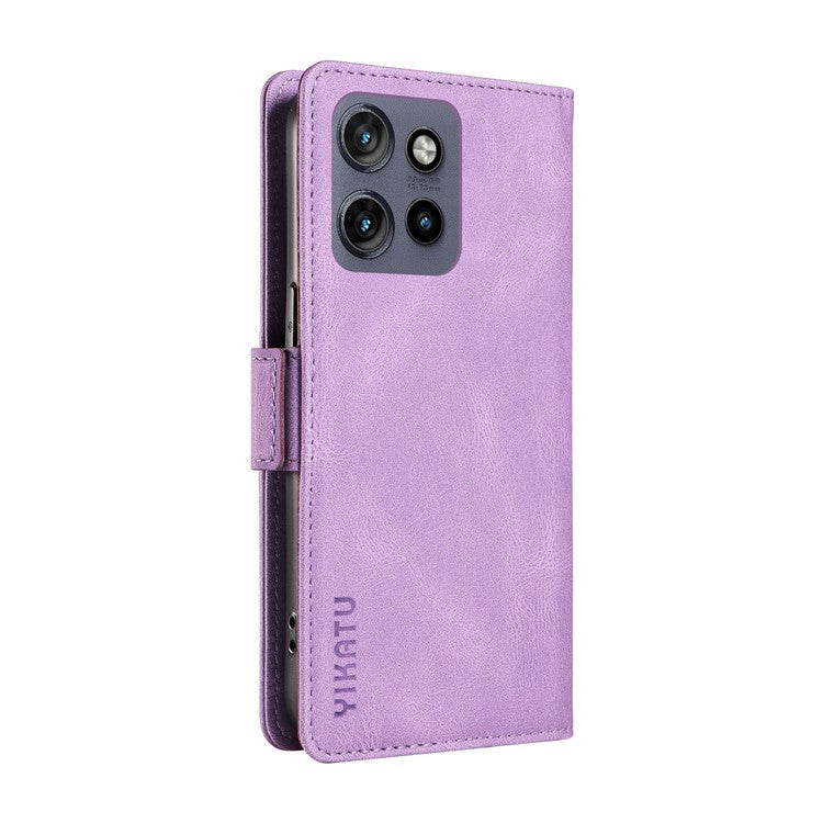 YIKATU YK-005 For Motorola Edge 50 Neo 5G / Moto S50 5G / Thinkphone 25 5G Case PU Leather Wallet Phone Cover Skin Touch Feeling - Purple