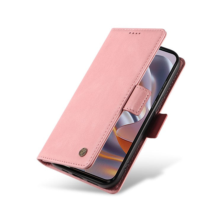 YIKATU YK-005 For Motorola Edge 50 Neo 5G / Moto S50 5G / Thinkphone 25 5G Case PU Leather Wallet Phone Cover Skin Touch Feeling - Pink