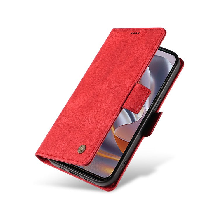 YIKATU YK-005 For Motorola Edge 50 Neo 5G / Moto S50 5G / Thinkphone 25 5G Case PU Leather Wallet Phone Cover Skin Touch Feeling - Red