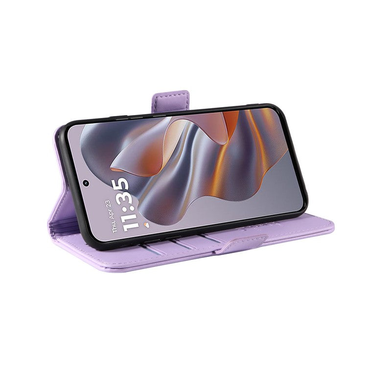 YIKATU YK-003 For Motorola Edge 50 Neo 5G / Moto S50 5G / Thinkphone 25 5G Case Wallet Stand Leather Phone Cover Side Buckle - Purple