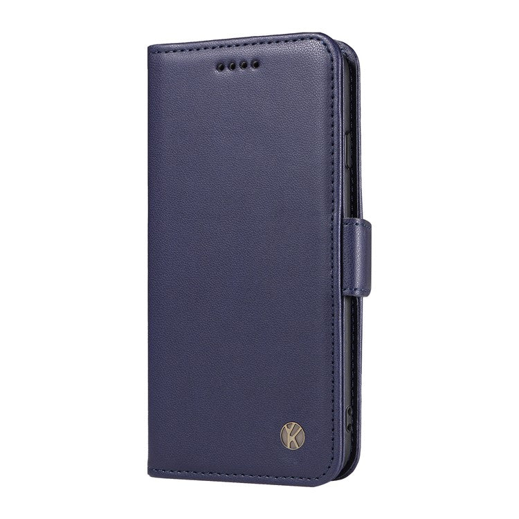 YIKATU YK-003 For Motorola Edge 50 Neo 5G Case Wallet Stand Leather Phone Cover Side Buckle - Sapphire