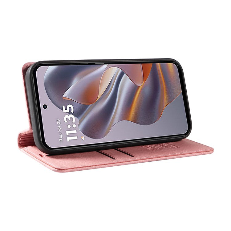 YIKATU YK-004 For Motorola Edge 50 Neo 5G / Moto S50 5G / Thinkphone 25 5G Case Leather Skin-Touch Phone Cover Magnetic Auto-Absorbed - Pink