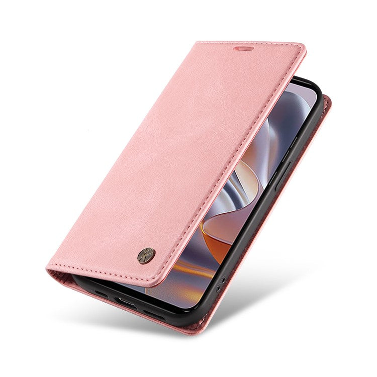 YIKATU YK-004 For Motorola Edge 50 Neo 5G / Moto S50 5G / Thinkphone 25 5G Case Leather Skin-Touch Phone Cover Magnetic Auto-Absorbed - Pink