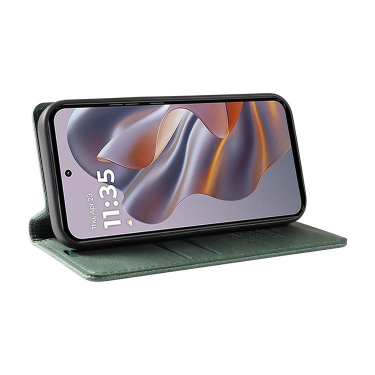 YIKATU YK-004 For Motorola Edge 50 Neo 5G / Moto S50 5G / Thinkphone 25 5G Case Leather Skin-Touch Phone Cover Magnetic Auto-Absorbed - Green
