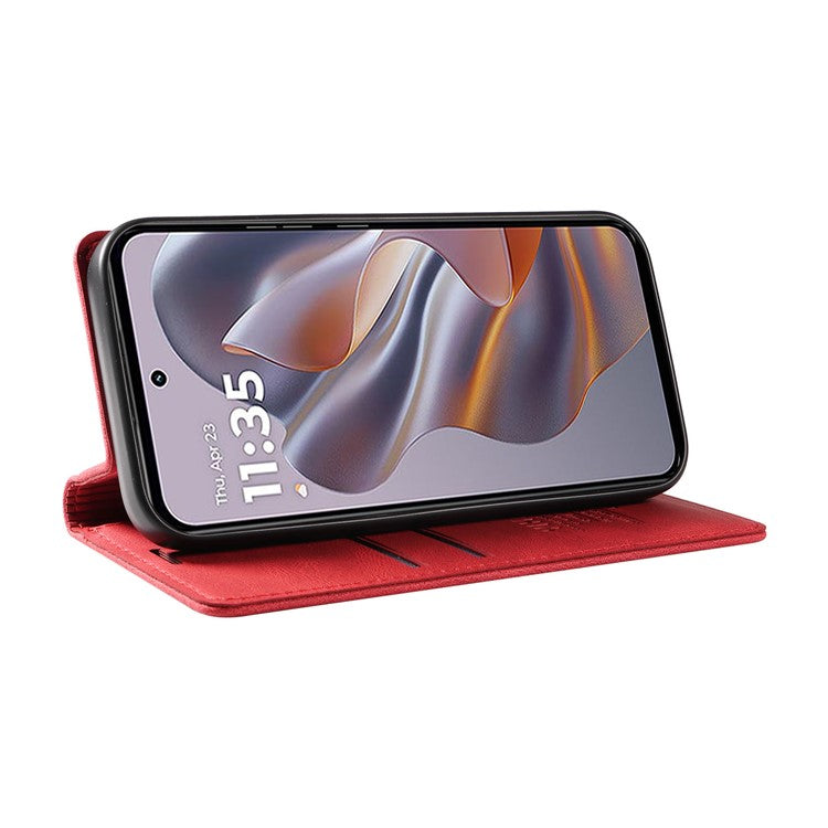 YIKATU YK-004 For Motorola Edge 50 Neo 5G / Moto S50 5G / Thinkphone 25 5G Case Leather Skin-Touch Phone Cover Magnetic Auto-Absorbed - Red