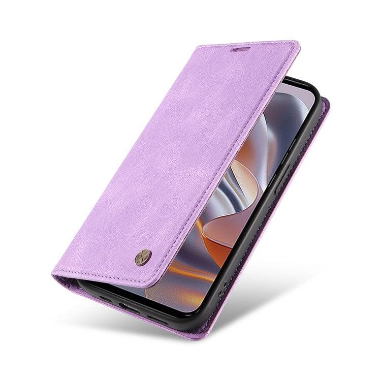 YIKATU YK-004 For Motorola Edge 50 Neo 5G / Moto S50 5G / Thinkphone 25 5G Case Leather Skin-Touch Phone Cover Magnetic Auto-Absorbed - Purple