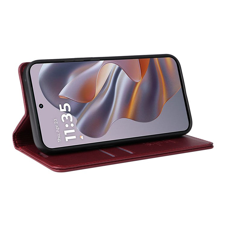 YIKATU YK-001 For Motorola Edge 50 Neo 5G / Moto S50 5G / Thinkphone 25 5G Case Stand Leather Phone Cover Strong Magnetic Closure - Wine Red