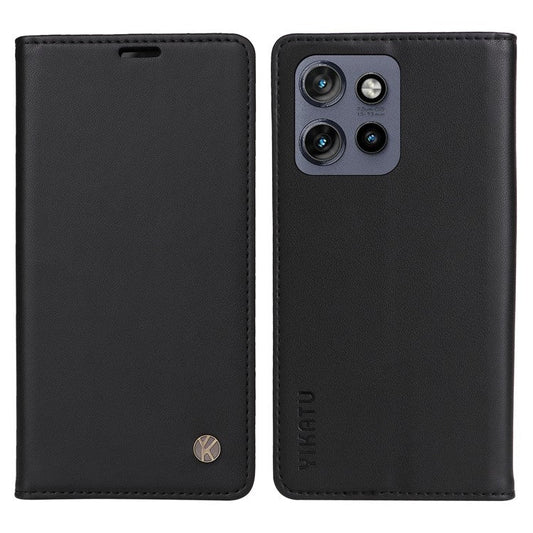 YIKATU YK-001 For Motorola Edge 50 Neo 5G / Moto S50 5G / Thinkphone 25 5G Case Stand Leather Phone Cover Strong Magnetic Closure - Black