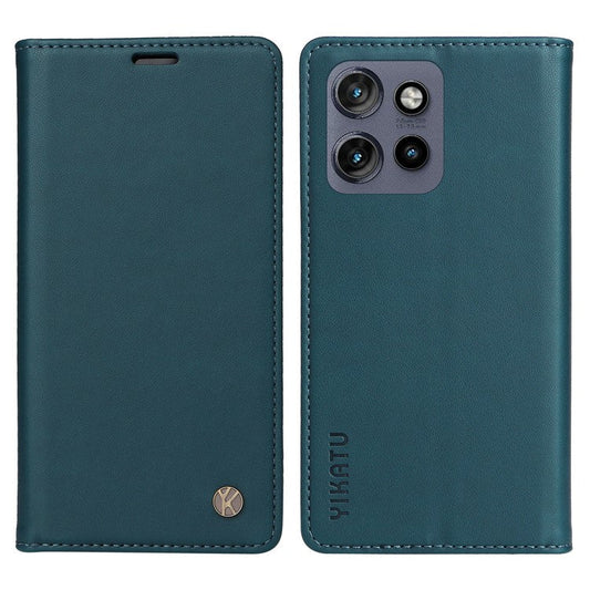 YIKATU YK-001 For Motorola Edge 50 Neo 5G / Moto S50 5G / Thinkphone 25 5G Case Stand Leather Phone Cover Strong Magnetic Closure - Green