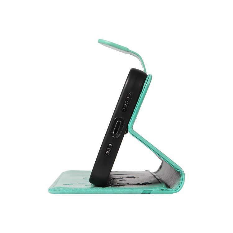 For Motorola Edge 50 Neo 5G / Moto S50 5G / Thinkphone 25 5G Case Flower Pattern PU Leather Wallet Phone Cover - Green