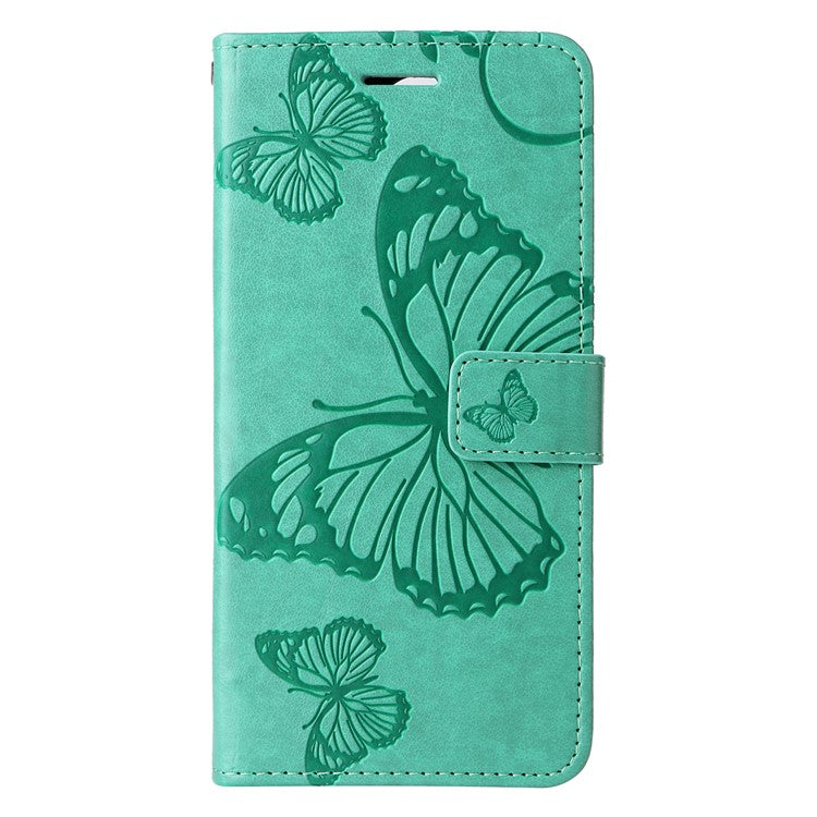 KT Imprinting Flower Series-2 For Motorola Edge 50 Neo 5G / Moto S50 5G / Thinkphone 25 5G Case Butterfly Leather Phone Cover - Green