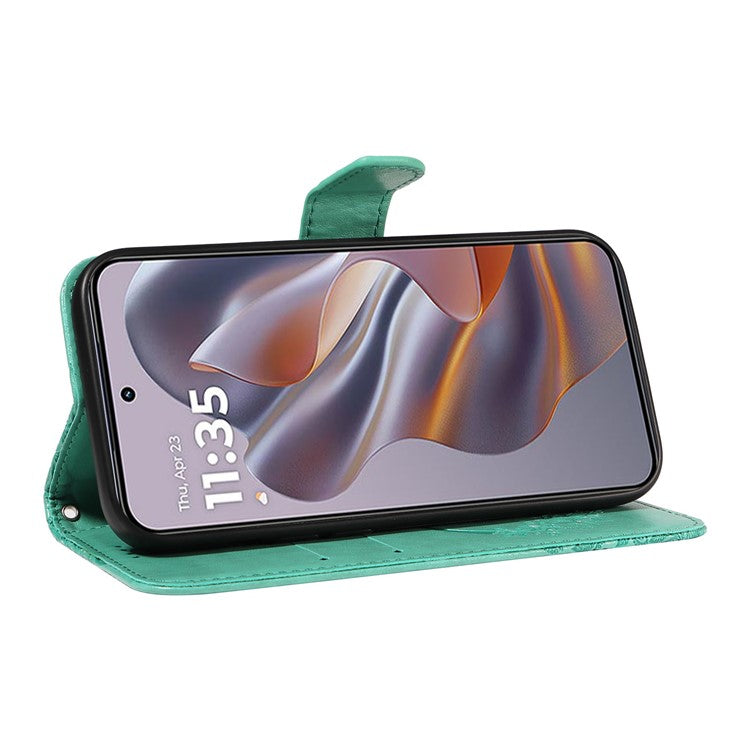 For Motorola Edge 50 Neo 5G / Moto S50 5G / Thinkphone 25 5G Case Butterfly Pattern Leather Wallet Flip Phone Cover - Green