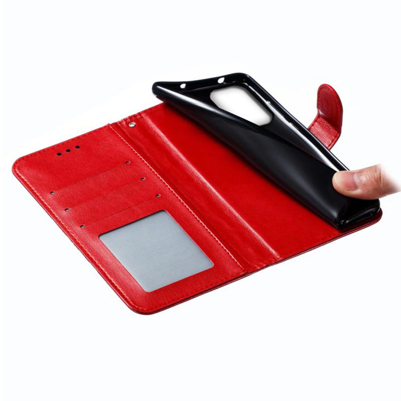 For Samsung Galaxy A16 5G / A16 4G Case PU Leather Mandala Imprinted Design Wallet Phone Cover - Red