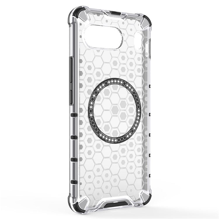For OnePlus Nord 4 Case Compatible with MagSafe Honeycomb Design TPU+PC Phone Cover - Transparent